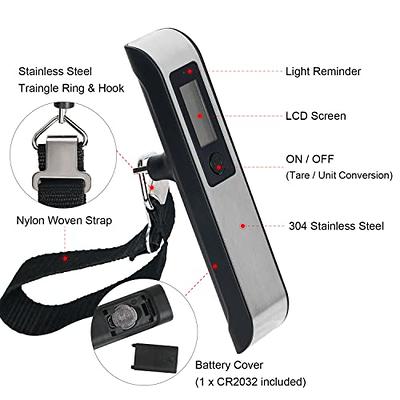 Travel Inspira 110lb Digital Luggage Scale with Overweight Alert, White Red