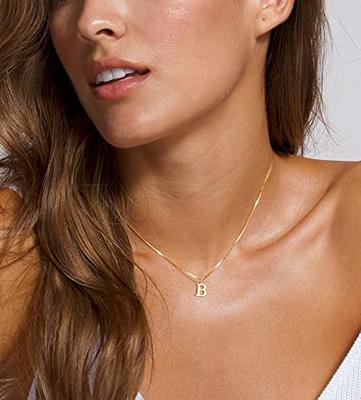 Buy Letter B Gold Necklace, 10K Script Font Pendant, All Letters Available,  Birthday Gift Women, Mothers Day Gift, Every Day Jewelry Online in India -  Etsy