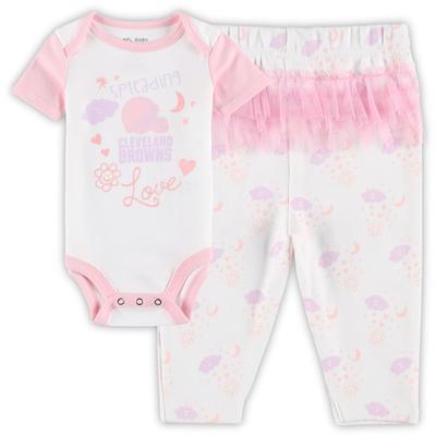 NFL Team Apparel Infant New York Giants Spread Love Pink/White Set