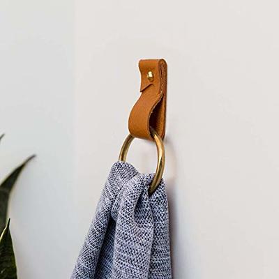 KEYAIIRA - Small Leather Wall Hook, wall hanging strap towel hook