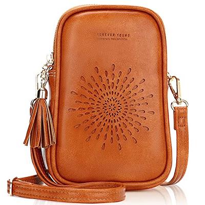 APHISON Designer Phone Bags for Women Crossbody, Sunflower Tassel