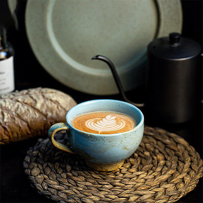 Silver Coffee Cup and Saucer Set - Ceramic - ApolloBox