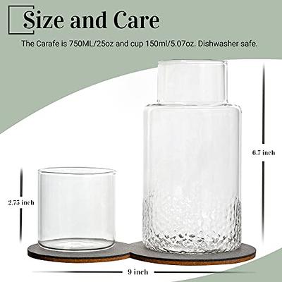 4 Pack Glass Cups with Bamboo Lids and Straws , 23.6 oz Glass