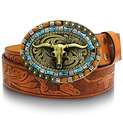 1pc Western Style Pu Leather Belt For Men (with A Hole Punch Tool)