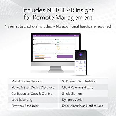  NETGEAR WiFi 6 Dual-Band AX1800 Cloud Managed Wireless Access  Point - Up to 200 Clients, PoE+ or AC Powered : Electronics