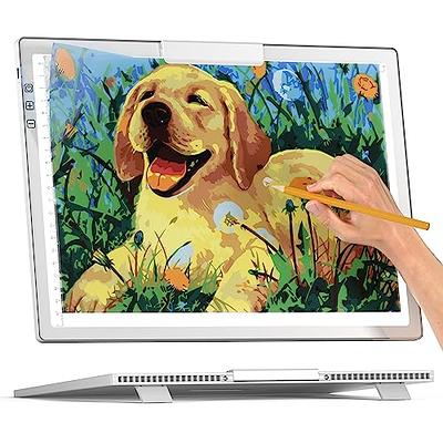  A3 Light Pad, Elice Tracing Light Box 3 Colors Mode Stepless  Dimmable and 6 Levels of Brightness Light Copy Pad, Wireless Rechargeable Led  Light Board for Weeding Vinyl Diamond Painting Sketching