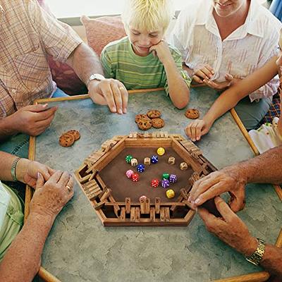 TUAHOO 4 Player Shut The Box Dice Game Wooden Classic Board Games Indoor  Outdoor Games for Adults Families Home Party Toys Close The Box Math Games