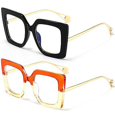  SUNBSR Thick Frame Sunglasses for Women Men Retro