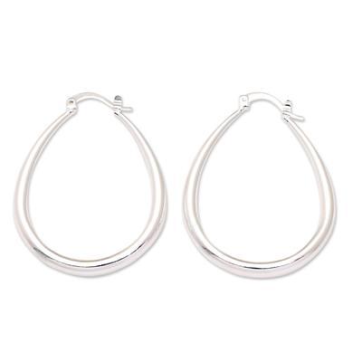 Minimalist Silver Hoop Earrings