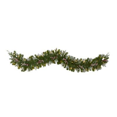 Nearly Natural 6 ft. Snow-Tipped Artificial Christmas Garland with