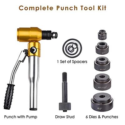 POWLAB Hydraulic Knockout Punch Hole Driver Kit 10 Ton, Manual