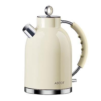 Ovente Electric Stainless Steel Kettle - 1.7 Liters - Beige