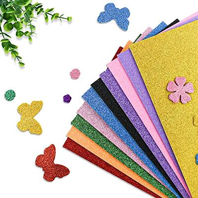 10 Pack Assorted Colors EVA Foam Sheets Glitter Foam Paper for