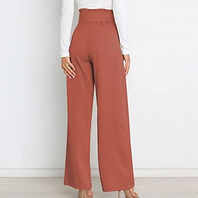 Today 2023 Travel Pants Women Womens Belted High Waist Business Casual Pants  Straight Wide Leg Trousers Fashion Loose Comfy Pants Orange S - Yahoo  Shopping