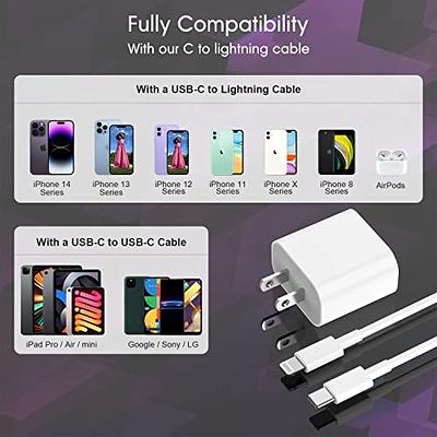 [MFI Certified] iPhone Charger Block USB C Fast Wall Plug with 6ft USB C to  Lightning Cable for i Phone/14/13/12/11/pro/pro max/Air pods pro/iPad air