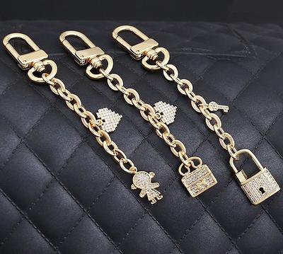 Yichain Fashion Large Metal Cross-body Purse Strap Extender,Handbag Shoulder Strap Extender,Bag Chain Accessory Charms (Antique Gold)