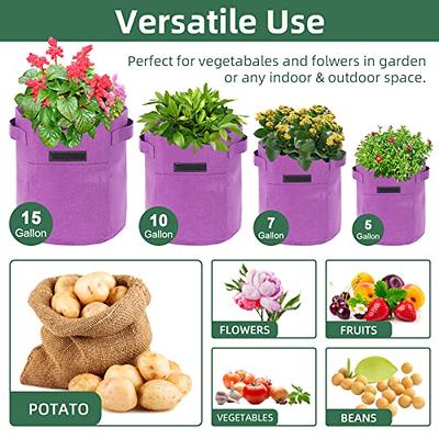 10 Gallon Potato Bag-6 Packs, Breathable Plant Bag with Windows