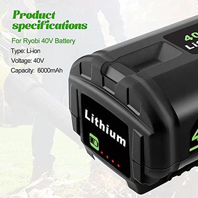 Ryobi 40V lithium Battery Replacement 6000mAh