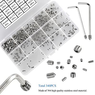 M2.5 Flat Point Set Screws Hex Socket Grub Screws Pack of 50-Pieces (M2.5 x  3)