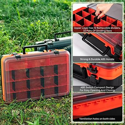  Fishing Lure Box Portable ABS + PP 10 Slots Double