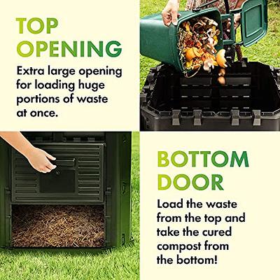 Black PP 80 gal. (300L) Large Garden Outdoor Compost Bin Composter