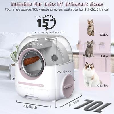 Self-Cleaning Cat Litter Box, Automatic Cat Litter Box for Multi Cats, Extra  Large Smart Litter Box with Mat & Liner, APP Control/Safety Protection/Odor  Removal