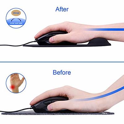 Mouse Pad, Soqool 2 Pack Ergonomic Mouse Pads with Comfortable and Cooling Gel Wrist Rest Support and Lycra Cloth, Non-Slip PU Base for Easy Typing