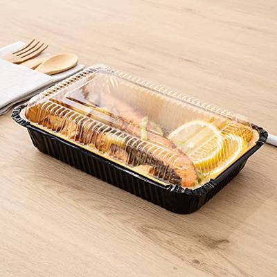 Restaurantware Foil Lux 41 Ounce Foil Pans, 200 Recyclable Aluminum Take Out Containers - Heavy Duty, Rectangle, Black & Gold Aluminum Foil to Go