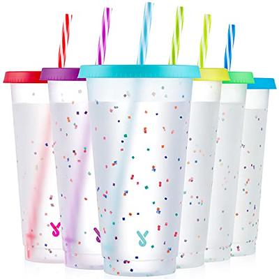 12 Pack Halloween Color Changing Cups with Lids and Straws, 24 oz Plastic  Tumblers with Lids