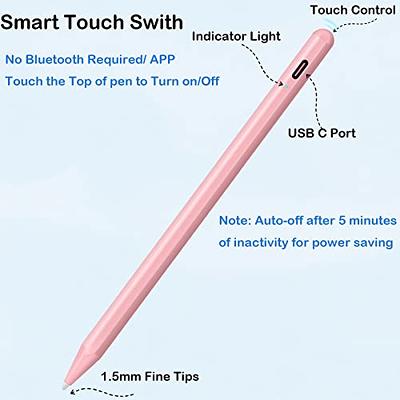  Stylus Pencil for iPad 10th Generation, Active Pen with Palm  Rejection Compatible with (2018-2022) Apple iPad 10th 9th 8th 7th Gen/iPad  Pro 11 & 12.9 inches/iPad Air 4th 5th Gen(Pink) 