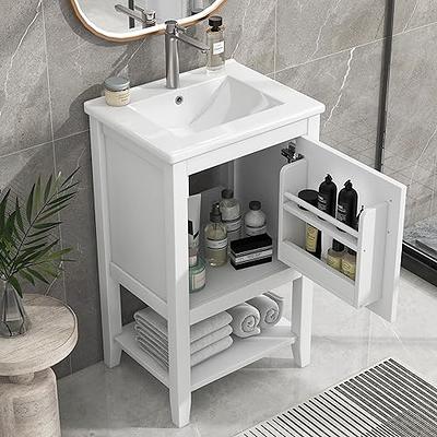 Aiuyesuo 24'' Bathroom Vanity with Ceramic Basin Sink, Modern