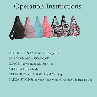 EVANCARY Small Sling Backpack for Women, Sling Bag for Women, Chest,  Crossbody Daypack for Travel Sports Running Hiking