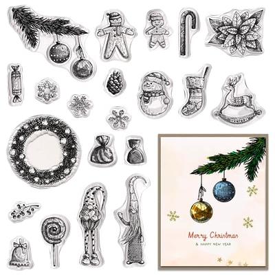 Christmas Snowman Clear Silicone Stamps Vintage Transparent