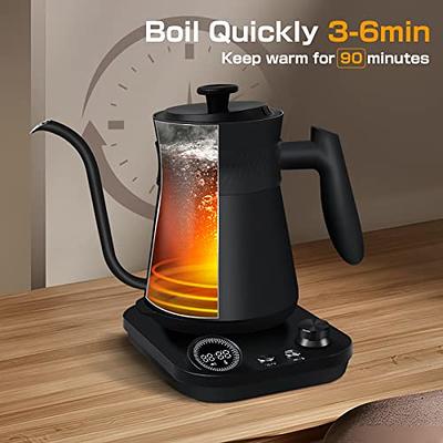 Electric Gooseneck Kettle With LCD Display Automatic Shut Off Coffee Kettle  Temperature Control 1200 Watt,0.8L electric kettle