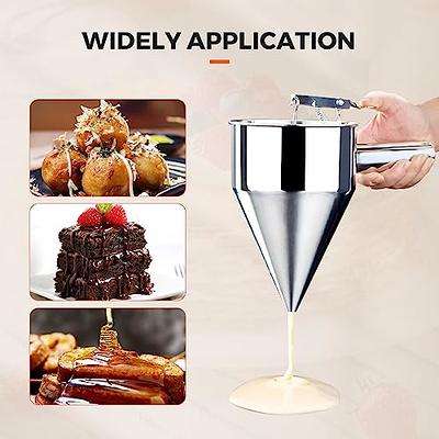 Stainless Steel Pancake Batter Dispenser, Funnel Dispenser With