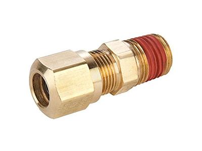 Brass Compression Fitting, 3/16 Tube to 1/8 NPT, 90 Degree