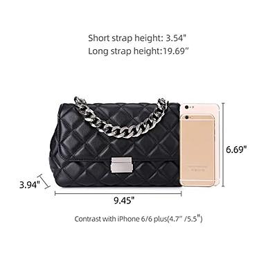  DORIS&JACKY Leather Quilted Shoulder Handbags Classical  Crossbody Purse with Metal Chain black : Clothing, Shoes & Jewelry