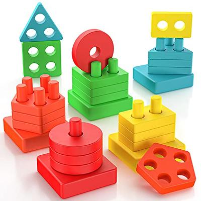 Montessori Toddler Toys for 1 2 3 Year Old Boys Girls, Wooden Toys Shape  Sorter and Color Sorting Toys for Toddlers 1 2 3 Learning Toys Magnetic  Toys