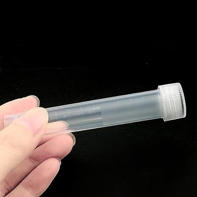 Kanayu 100 Pcs 10ml Plastic Test Tubes with Lids Vial Seal Cap