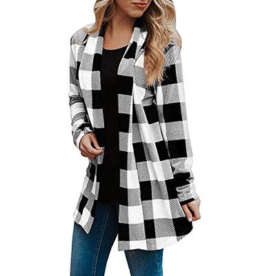 PRETTYGARDEN Women's 2023 Fall Clothes Plaid Shacket Jacket Long Sleeve  Button Down Flannel Shirts Fashion Blouse(Black,Small) : : Clothing,  Shoes & Accessories