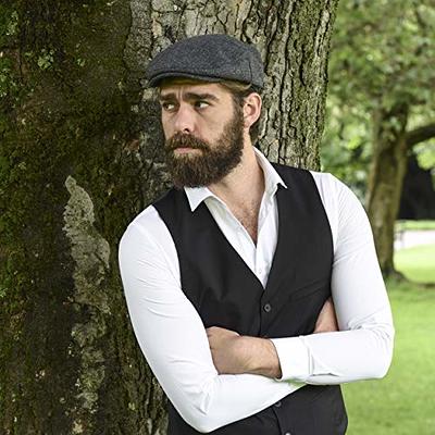 Herringbone Newsboy Cap for Men, Gray Flat Cap, Ivy Hat, Mens Caps, Gatsby  Hat - Yahoo Shopping