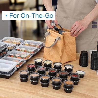 130 Sets - 2 Oz ] Black Plastic Portion Cups, Jello Shot Cups, Small  Plastic Containers with Lids, Airtight Salad Dressing Container, Dipping  Sauce Cups, Condiment Cups for Lunch, Party to Go, Trips - Yahoo Shopping