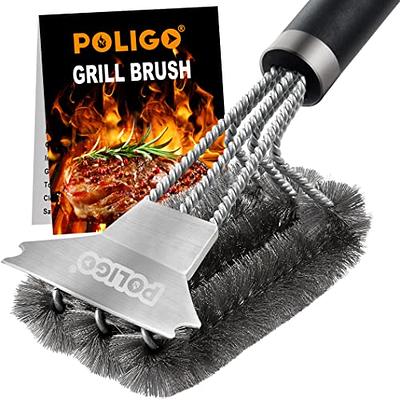 Safe & Small Grill Cleaning Brush Kit – Non-Scratch Safe Brush & Scraper,  Nylon Grill Cleaner for Electric Grills, Indoor Panini Press, NonStick BBQ  –
