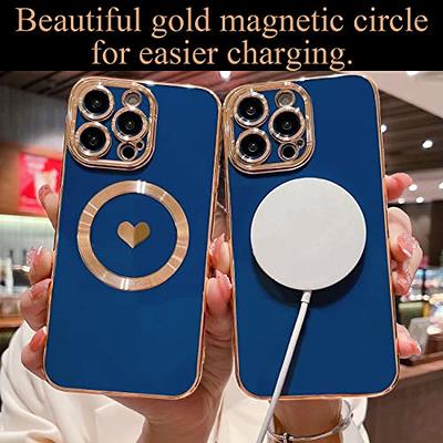 Magnetic Case for iPhone 8 Plus/7 Plus Case for Women Men [Compatible with  MagSafe], Cute Love Heart Soft Cover Raised Full Camera Lens Protection