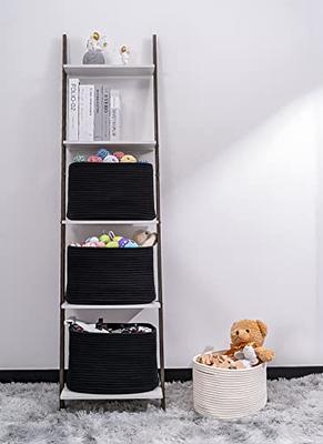 Shelf Storage Baskets for Organizing|Decorative Basket for Closet Storage Toy Baskets Bins Small Woven Rope Baskets,Durable Stylish,Oval Gray, Size
