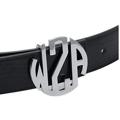 Casual | Black Leather Belt | Gunmetal Buckle Custom Monogram