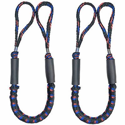 Bungee Dock Lines, 4 Feet Bungee Shock Cords Bungee Docking Rope Mooring  Rope for Boat,PWC,Jet ski,Pontoon,Kayak,Canoe,Power Boat,Watercraft (Black