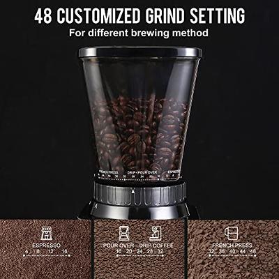 Coffee Grinder Electric Burr Mill Adjustable Espresso Bean Home Grind 2-12  Cups