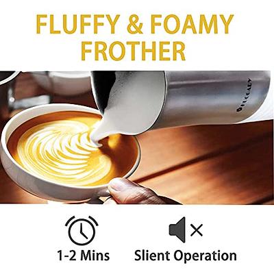  Milk Frother Electric, Symdral 4-in-1 Milk Frother and Steamer,  Coffee Frother, Warm and Cold Milk Foamer, Milk Heater, with Auto Shut-Off,  Silent Operation, for Latte, Cappuccino, Macchiato (White): Home & Kitchen