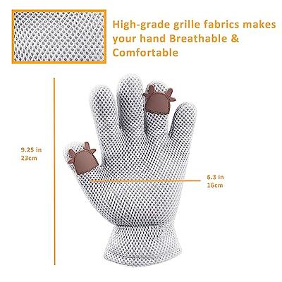 Upgrade Version Pet Grooming Glove - Gentle Deshedding Brush Glove -  Efficient Pet Hair Remover Mitt - Enhanced Five Finger Design - Perfect for  Dog 